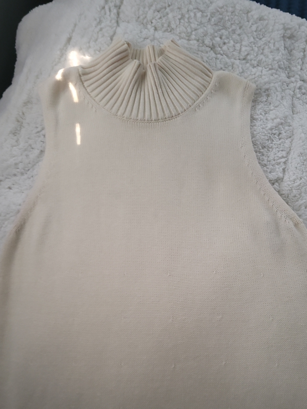 Free Assembly Cream Ribbed Sweater Dress, Womens XL